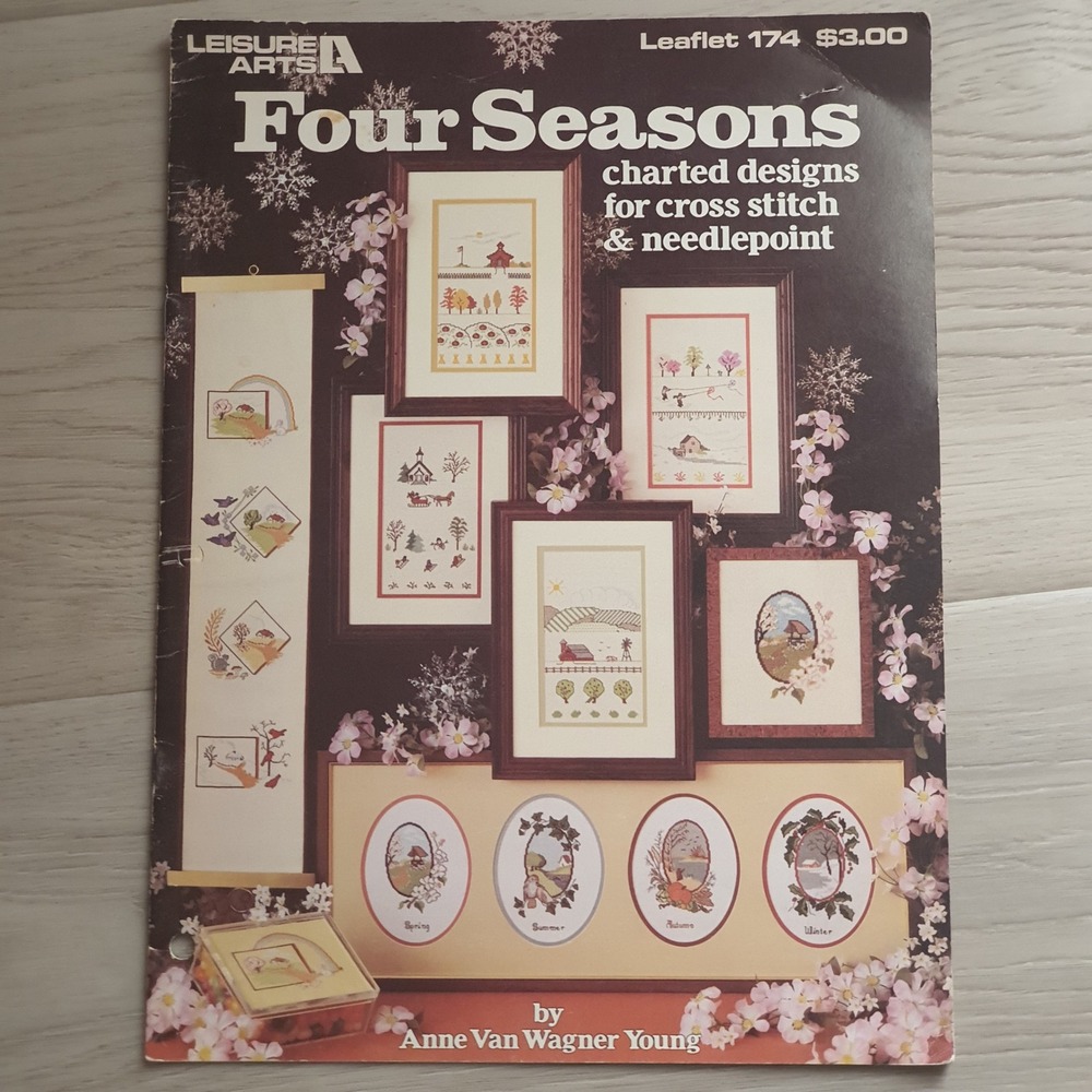 Leisure Arts Four Seasons Cross Stitch Needlepoint Pattern Leaflet Winter Spring